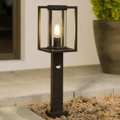 Lucande vejlampe Ferda, 60 cm, sensor, antracit, IP44