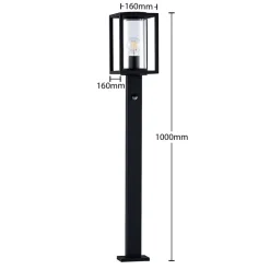 Lucande vejlampe Ferda, 100 cm, sensor, antracit, IP44