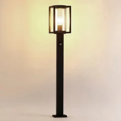 Lucande vejlampe Ferda, 100 cm, sensor, antracit, IP44