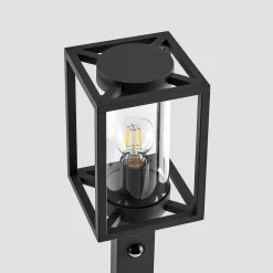 Lucande vejlampe Ferda, 100 cm, sensor, antracit, IP44