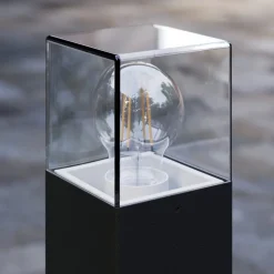 Lucande vejlampe Keke, højde 70 cm, antracit, aluminium
