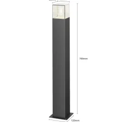 Lucande vejlampe Keke, højde 70 cm, antracit, aluminium