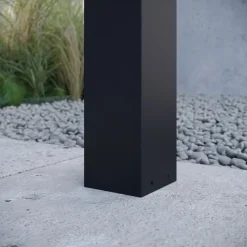 Lucande vejlampe Kiran, 100 cm, sensor, grå, IP44, E27
