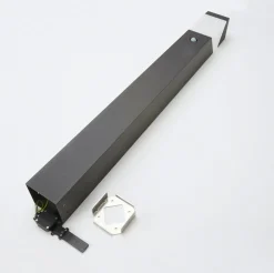 Lucande vejlampe Kiran, 100 cm, sensor, grå, IP44, E27