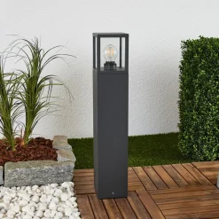Lucande vejlampe Klemens, 65 cm, antracit, metal, E27