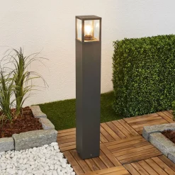 Lucande vejlampe Klemens, 90 cm, antracit, metal, E27