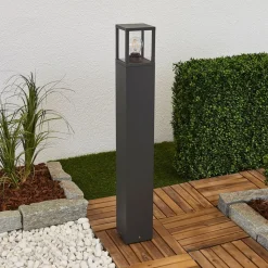 Lucande vejlampe Klemens, 90 cm, antracit, metal, E27