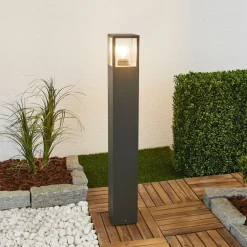 Lucande vejlampe Klemens, 90 cm, antracit, metal, E27