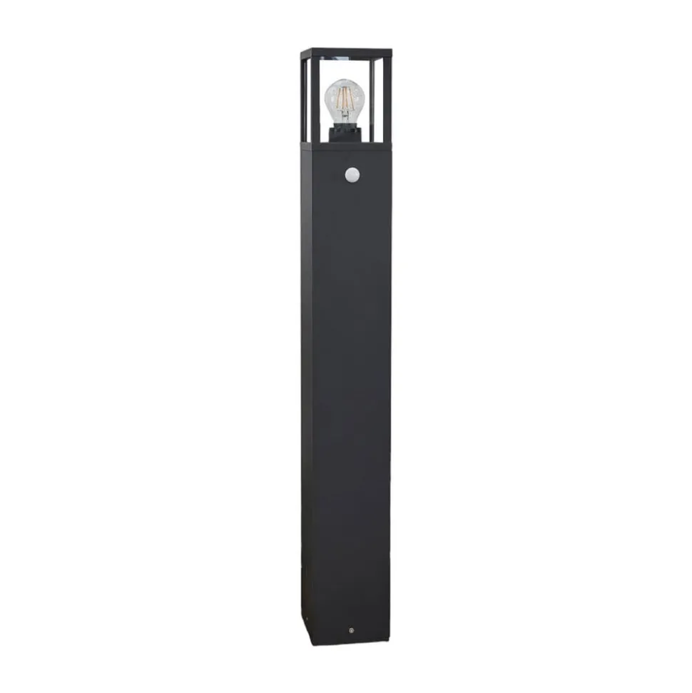 Lucande vejlampe Klemens, 90 cm, sensor, antracit, E27