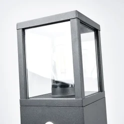 Lucande vejlampe Klemens, 90 cm, sensor, antracit, E27