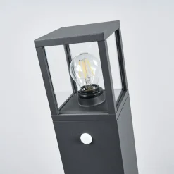 Lucande vejlampe Klemens, 65 cm, sensor, antracit, E27
