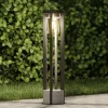 Lucande vejlampe Overa, grå, metal, 68 cm, IP44, E27