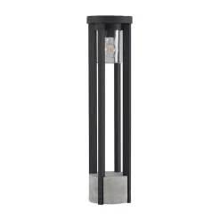 Lucande vejlampe Overa, grå, metal, 68 cm, IP44, E27