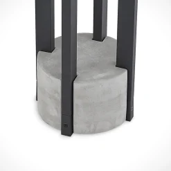 Lucande vejlampe Overa, grå, metal, 68 cm, IP44, E27