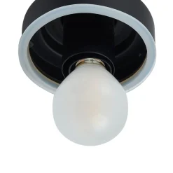 Lucande væglampe Badolo, sort, glas, 25 cm høj, IP44