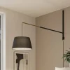 Lucande væglampe Beleza, højde 150 cm, kan trækkes ud, tekstil