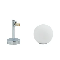 Lucande væglampe Bidolo, kromfarvet, glas, Ø 12 cm, IP44