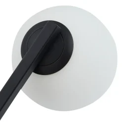 Lucande væglampe Bidolo, sort, glas, Ø 12 cm, IP44