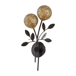 Lucande væglampe Evory, 30 cm, 2 lyskilder, sort/guld, G9