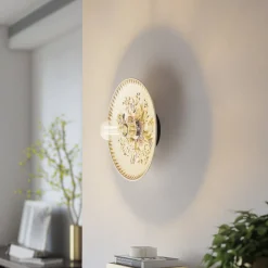 Lucande væglampe Faelira, pink/hvid, keramik