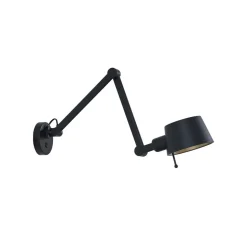Lucande væglampe Silka, sort, metal, 9,5 cm høj