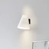 Lucande væglampe Timido, hvid/sort, glas, 16,5 cm høj