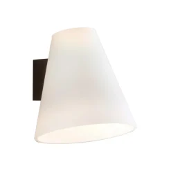 Lucande væglampe Timido, hvid/sort, glas, 16,5 cm høj