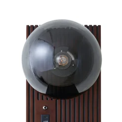 Lucande væglampe Veloura, højde 30 cm, glas, træ, USB