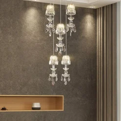 Lucande Yasanie LED-pendellampe, 5 lyskilder, rund