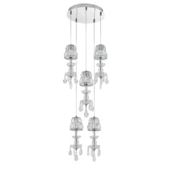 Lucande Yasanie LED-pendellampe, 5 lyskilder, rund