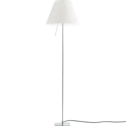 Luceplan Costanza gulvlampe D13tif, aluminium/hvid