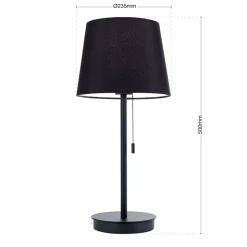 Ludwig bordlampe med USB-port, sort
