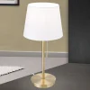 Ludwig bordlampe med USB-port, hvid/antik messing