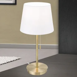 Ludwig bordlampe med USB-port, hvid/antik messing