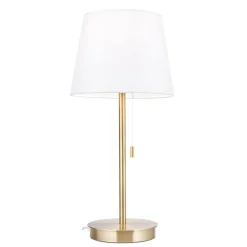 Ludwig bordlampe med USB-port, hvid/antik messing