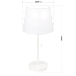 Ludwig bordlampe med USB-port, hvid