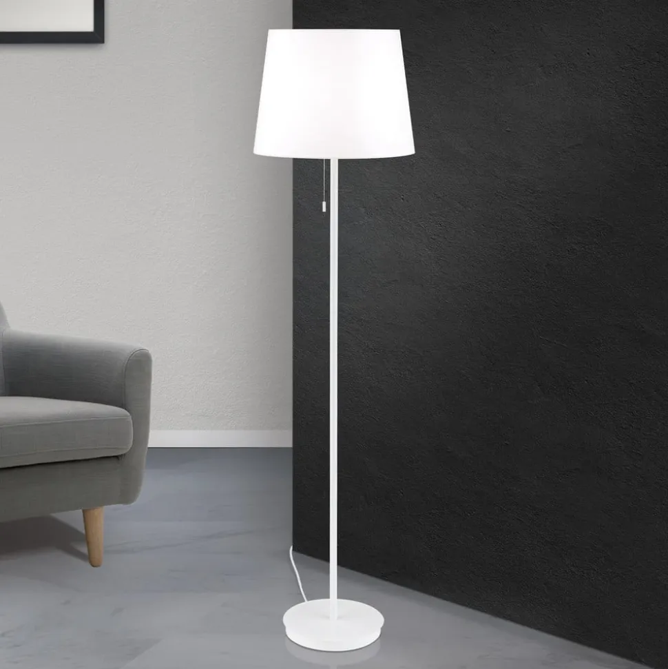 Ludwig gulvlampe i tekstil, hvid