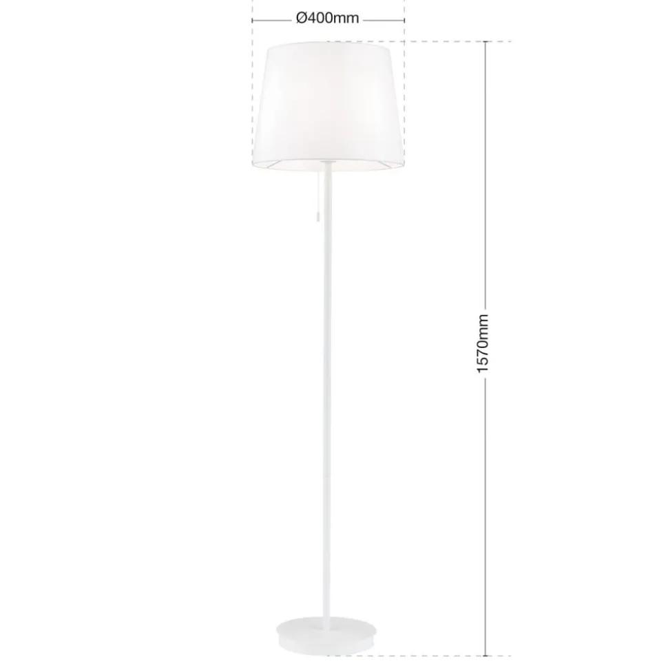 Ludwig gulvlampe i tekstil, hvid