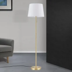 Ludwig tekstilgulvlampe, antik messing