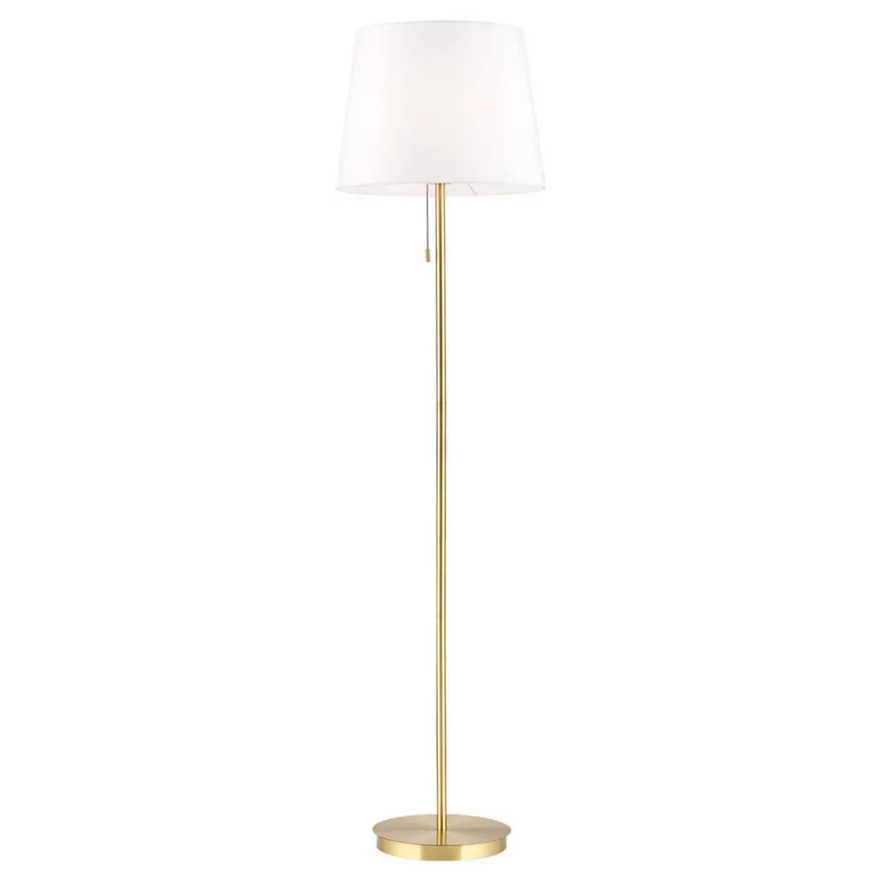 Ludwig tekstilgulvlampe, antik messing