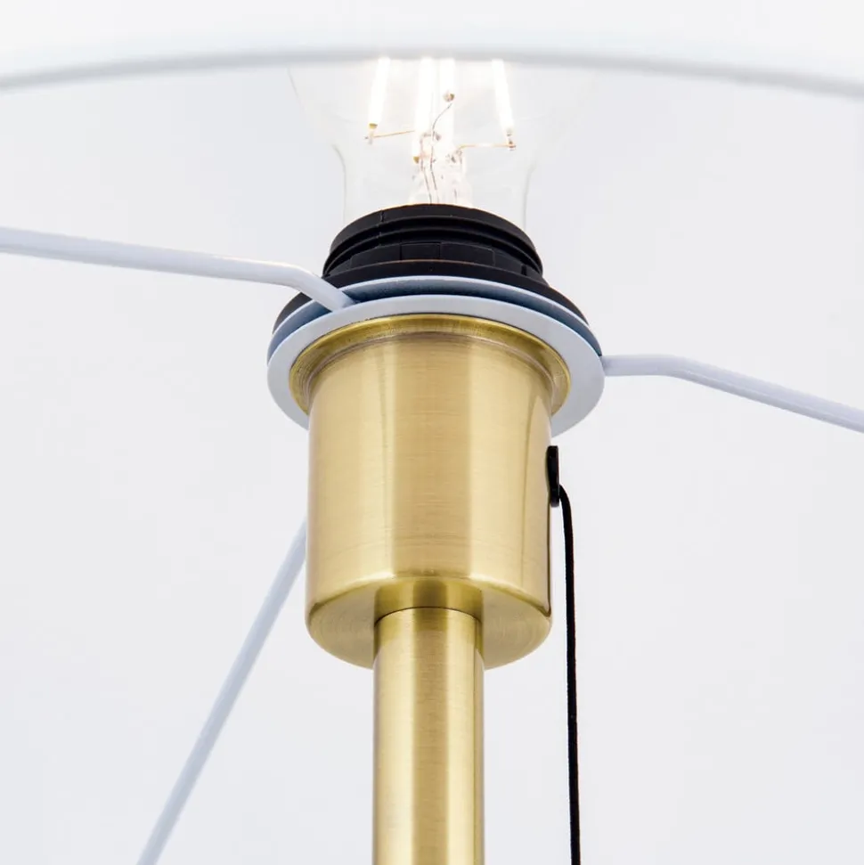 Ludwig tekstilgulvlampe, antik messing