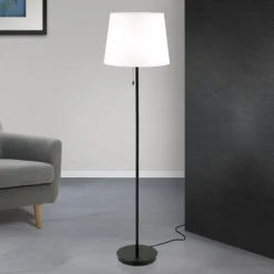 Ludwig tekstilgulvlampe, mat sort