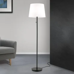 Ludwig tekstilgulvlampe, mat sort