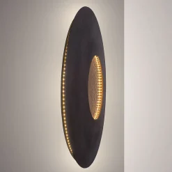 Luina LED-væglampe, Ø 80 cm, indvendig gylden