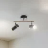 Lume loftspot, 2 lyskilder, sort/messing, højde 22 cm, jern