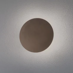 Luna væglampe, brun, indirekte lys, Ø 30 cm, stål
