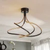 Lungo sort LED-loftlampe, højde 42 cm