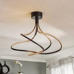 Lungo sort LED-loftlampe, højde 42 cm