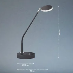 Lunia LED-bordlampe, kan dæmpes, sandet sort