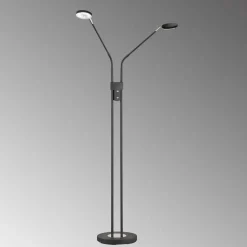 Lunia LED-gulvlampe, 2 lyskilder, sandet sort